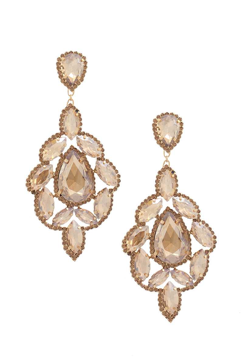 Teardrop Rhinestone Dangle Earring - Marie Lashaays 