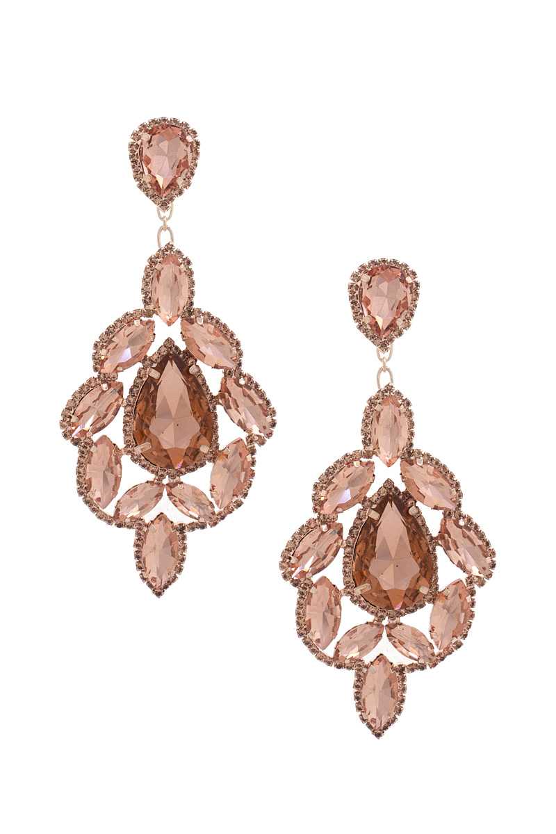 Teardrop Rhinestone Dangle Earring - Marie Lashaays 