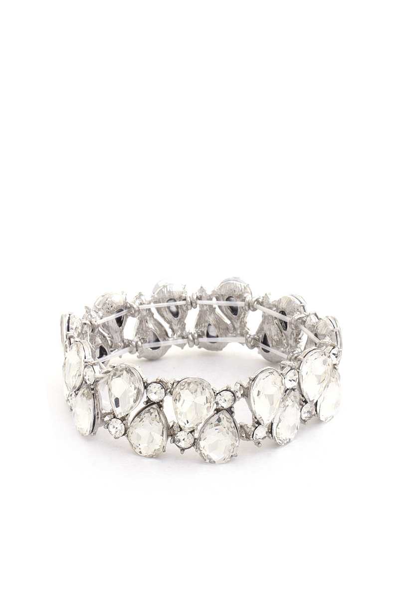 Teardrop Rhinestone Stretch Bracelet - Marie Lashaays 