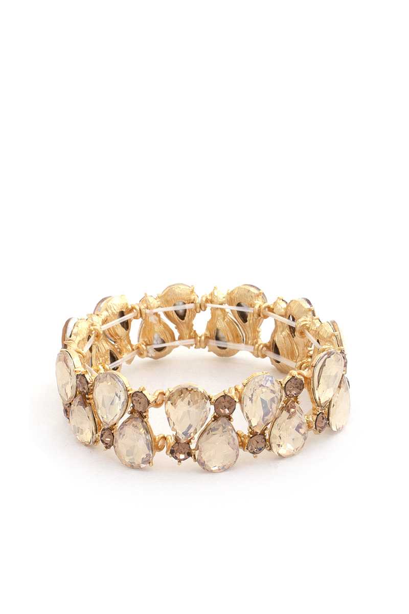 Teardrop Rhinestone Stretch Bracelet - Marie Lashaays 