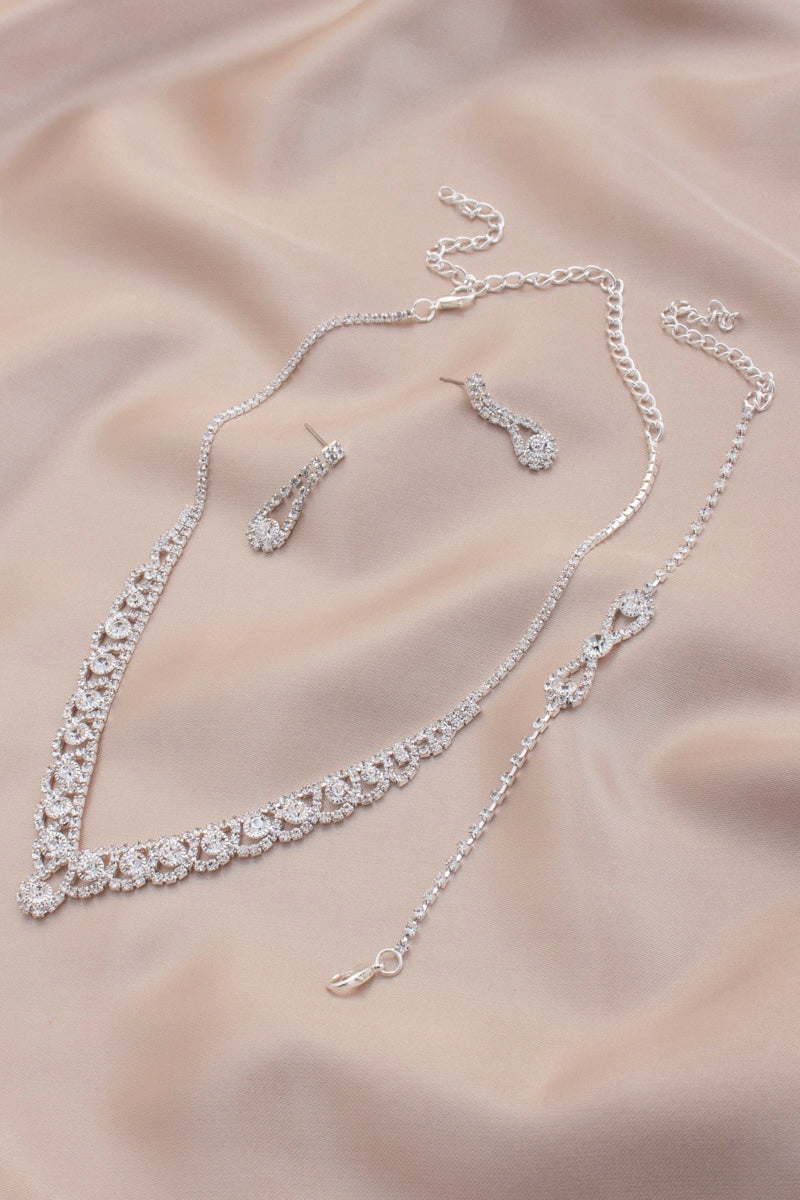 Rhinestone Bridal Rhinestone Necklace Set - Marie Lashaays 