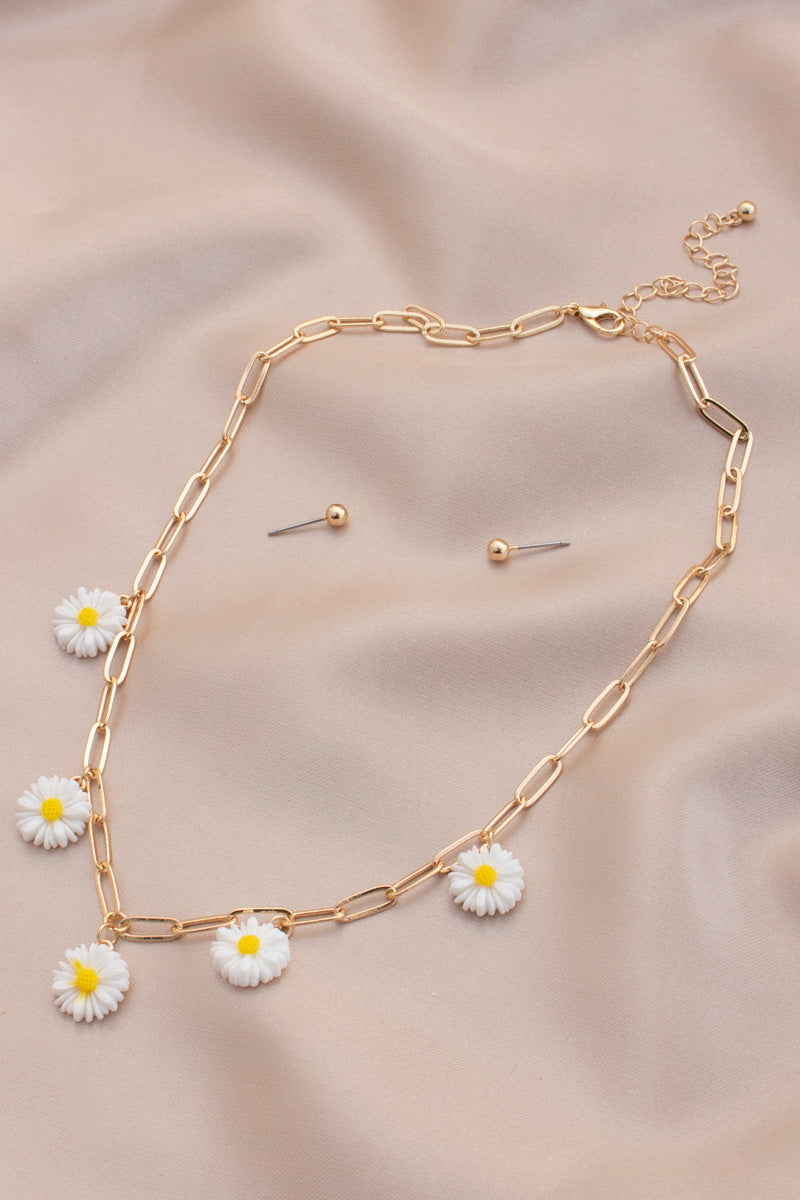 Flower Station Oval Link Necklace - Marie Lashaays 