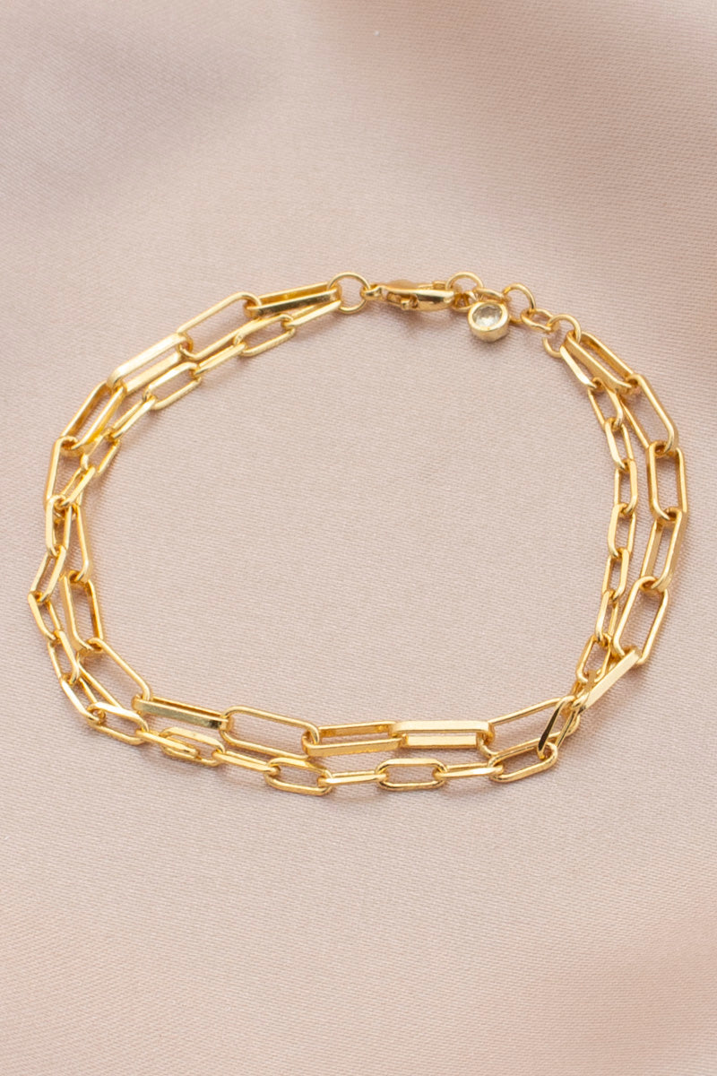 Oval Link Layered Bracelet - Marie Lashaays 