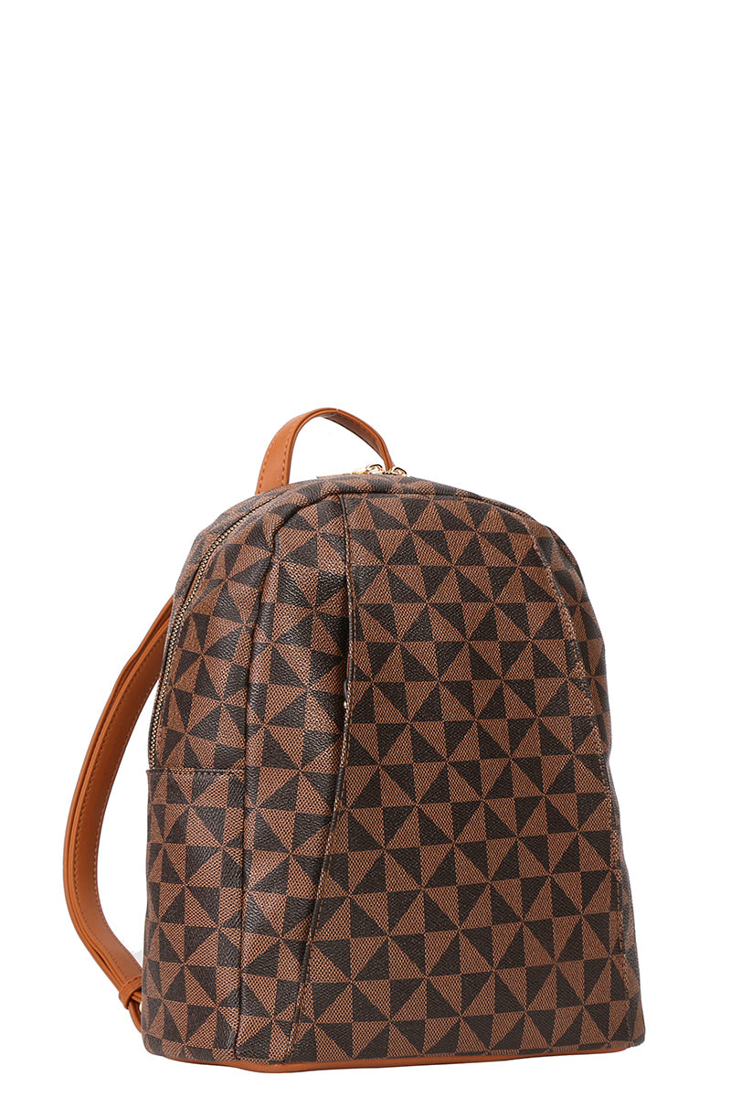 Curved Monogram Zipper Backpack - Marie Lashaays 