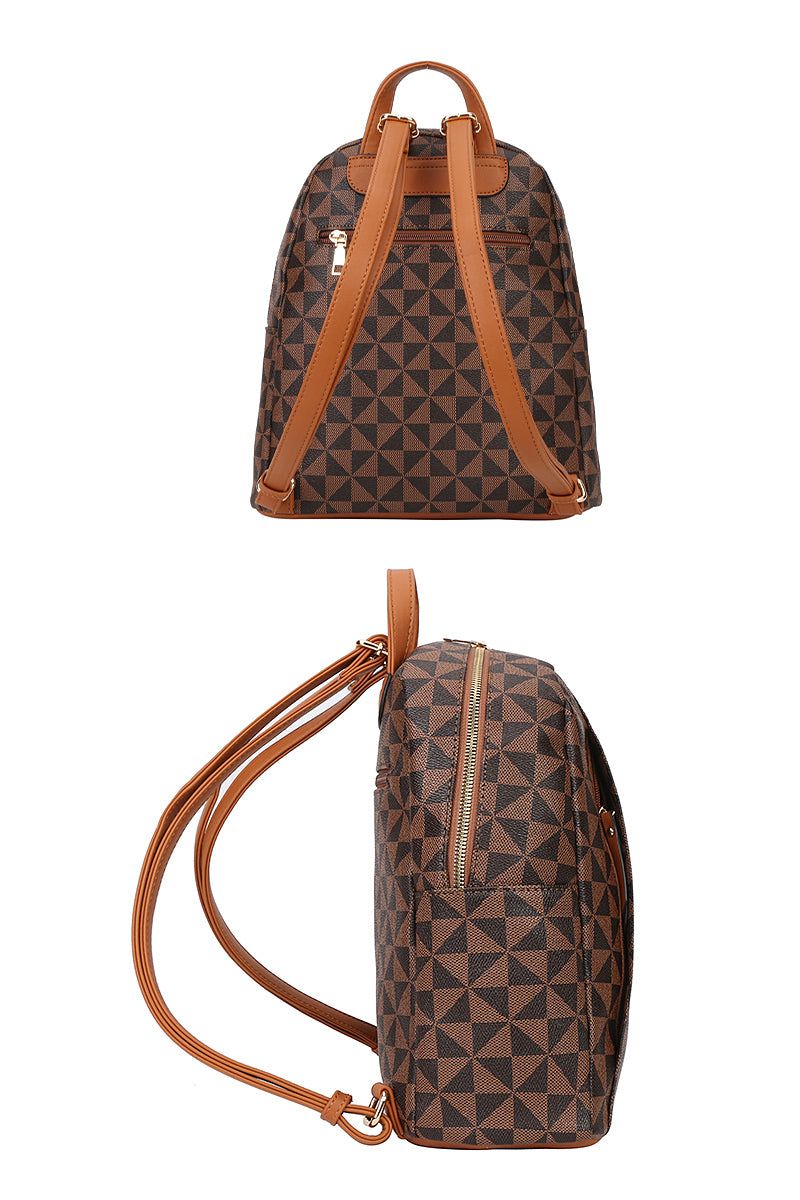 Curved Monogram Zipper Backpack - Marie Lashaays 