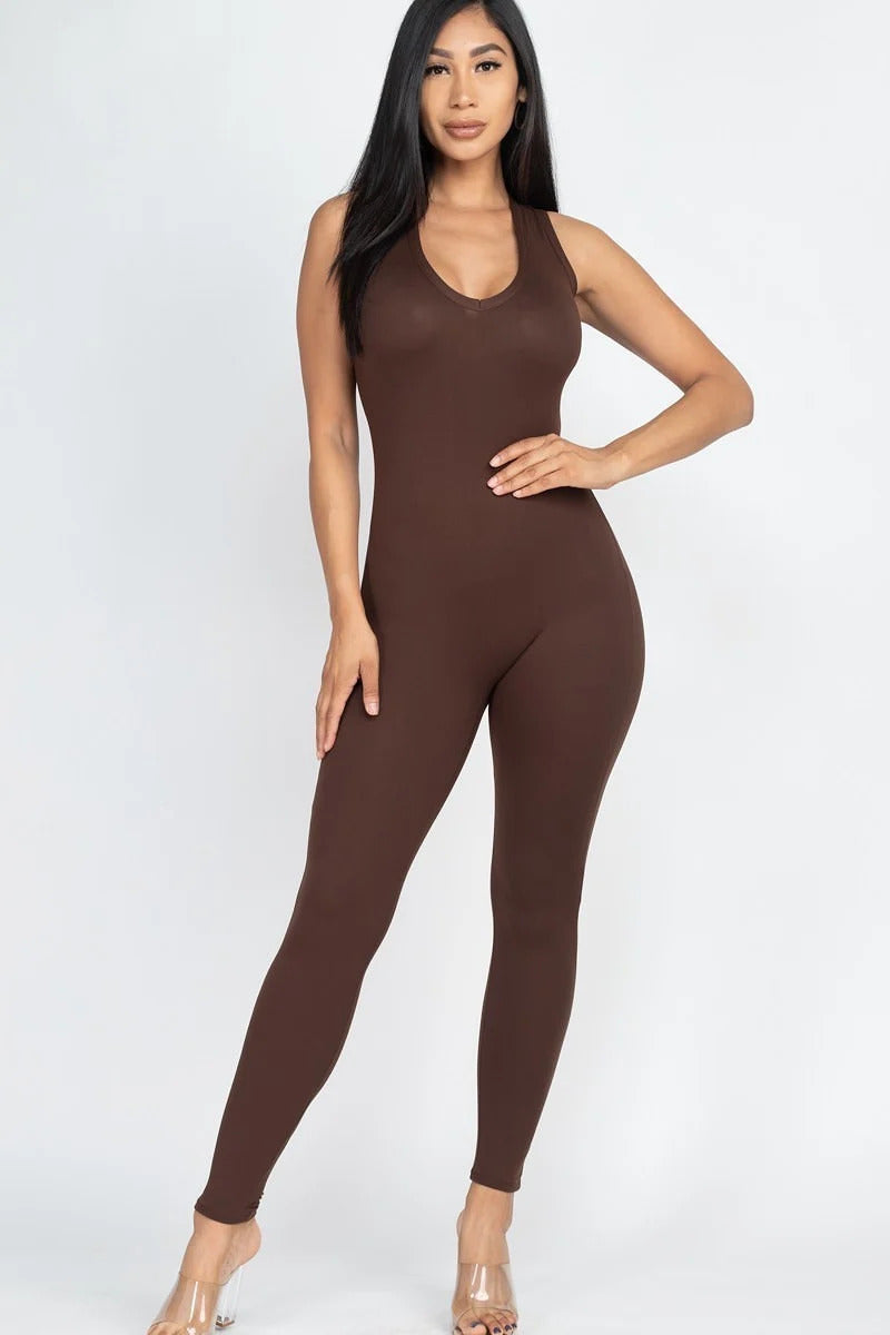 Racer Back Bodycon Jumpsuit - Marie Lashaays 