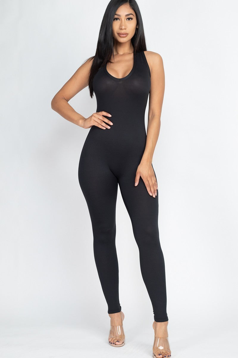 Racer Back Bodycon Jumpsuit - Marie Lashaays 