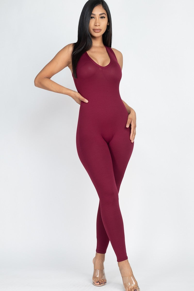 Racer Back Bodycon Jumpsuit - Marie Lashaays 