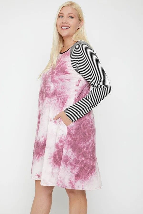 Round Neck Tie Dye Dress - Marie Lashaays 