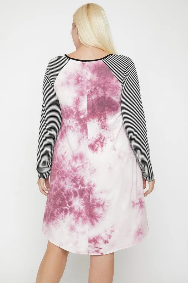 Round Neck Tie Dye Dress - Marie Lashaays 