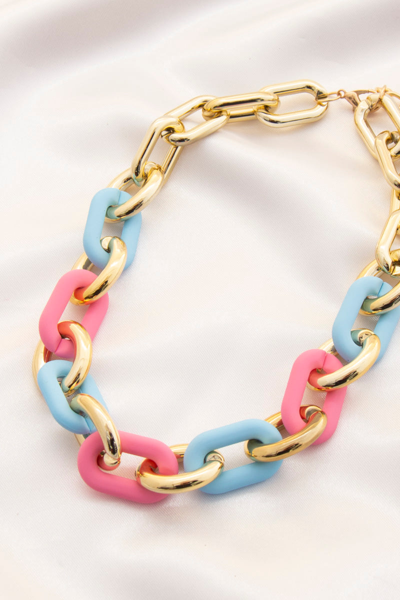 Smooth Texture Oval Link Necklace - Marie Lashaays 