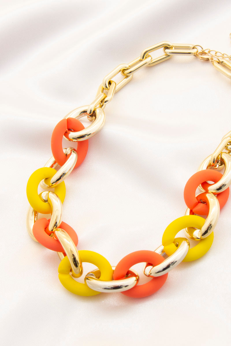 Smooth Texture Oval Link Necklace - Marie Lashaays 