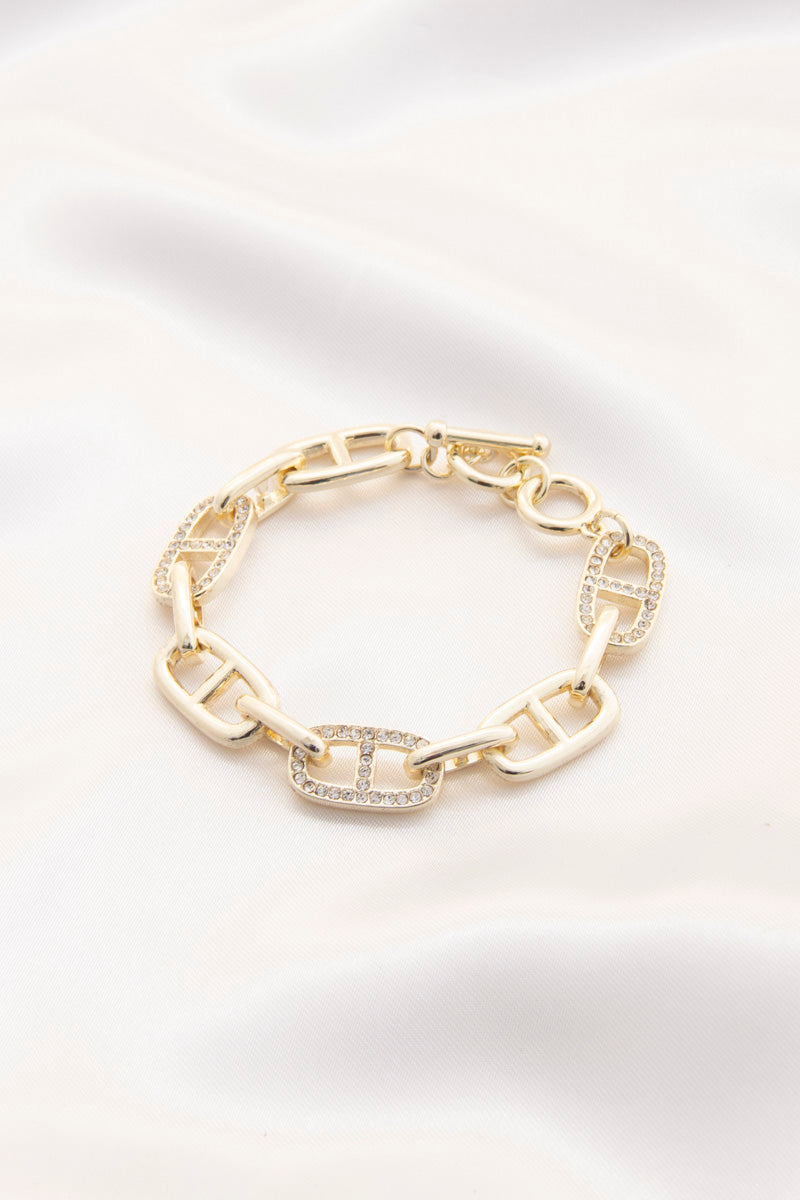 Oval Link Rhinestone Bracelet - Marie Lashaays 