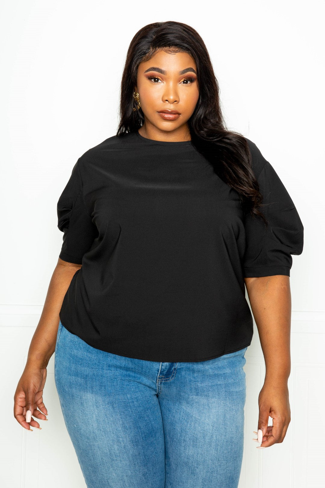 Ruched Puff Sleeve Blouse Top - Marie Lashaays 