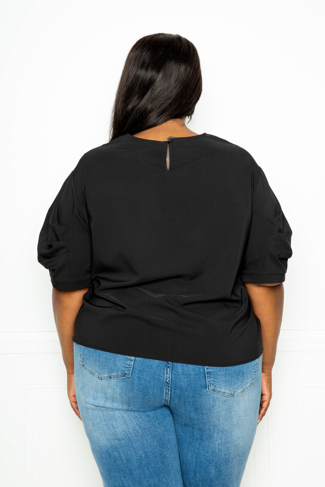 Ruched Puff Sleeve Blouse Top - Marie Lashaays 