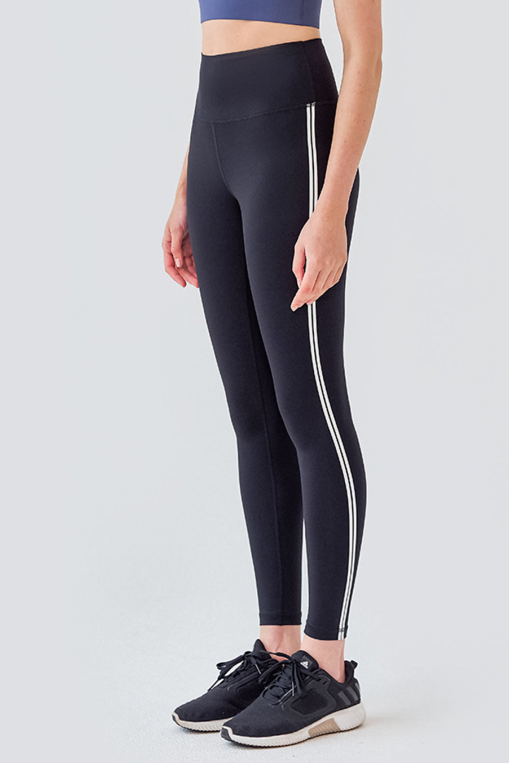 High Waist Side Stripe Yoga Leggings - Marie Lashaays 