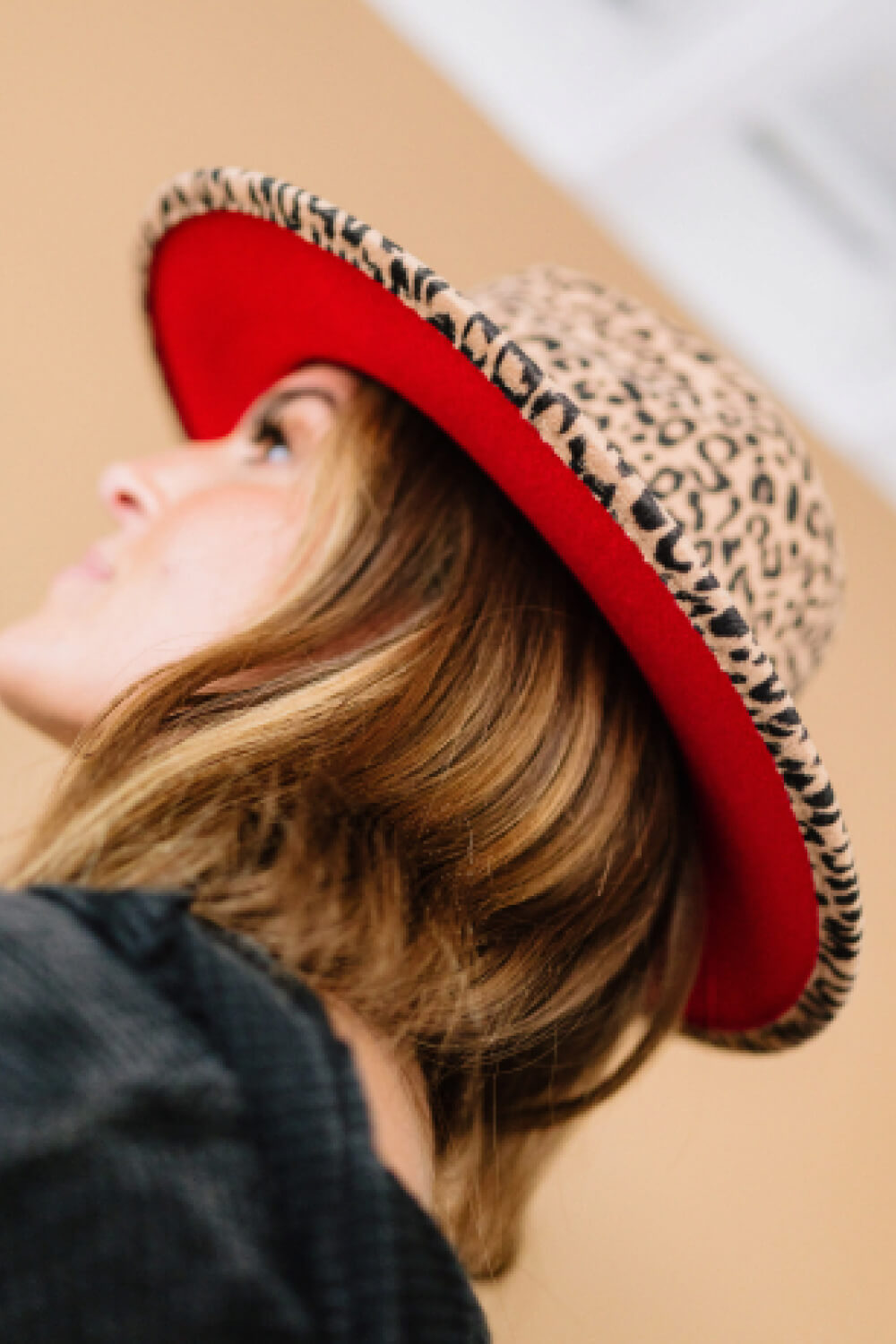 Justin Taylor Leopard Red Brim Fedora - Marie Lashaays 