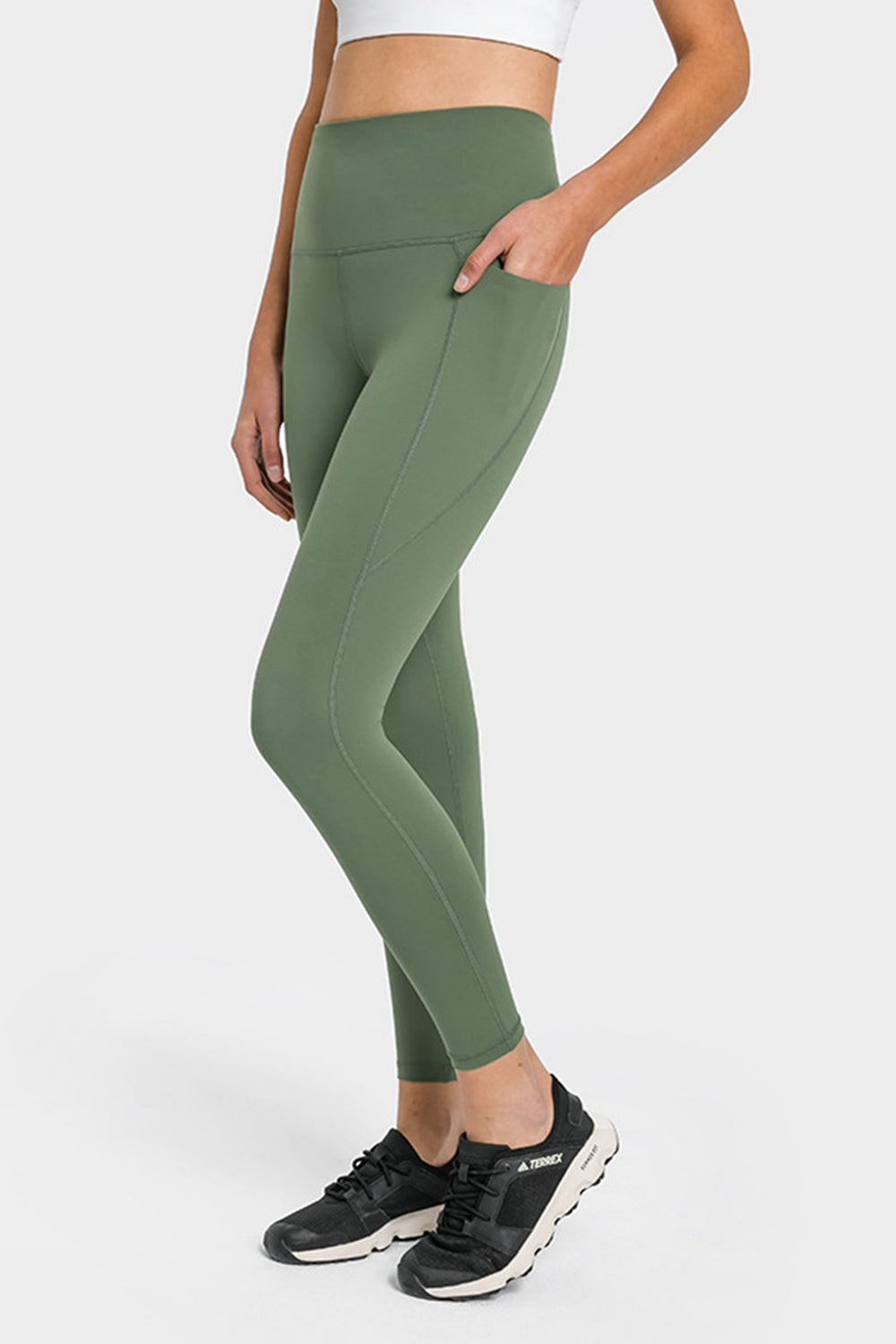 High Waist Ankle-Length Yoga Leggings with Pockets - Marie Lashaays 