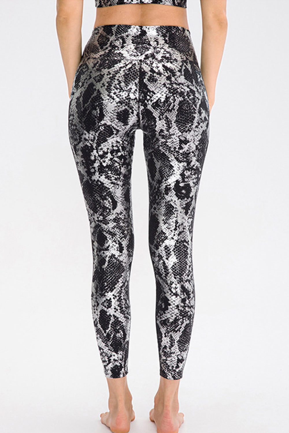 Snakeskin Elastic Waistband Yoga Leggings - Marie Lashaays 