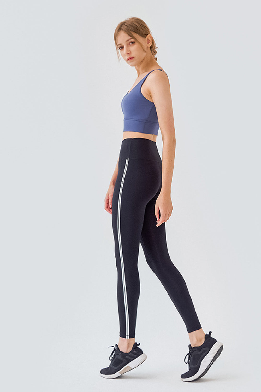 High Waist Side Stripe Yoga Leggings - Marie Lashaays 