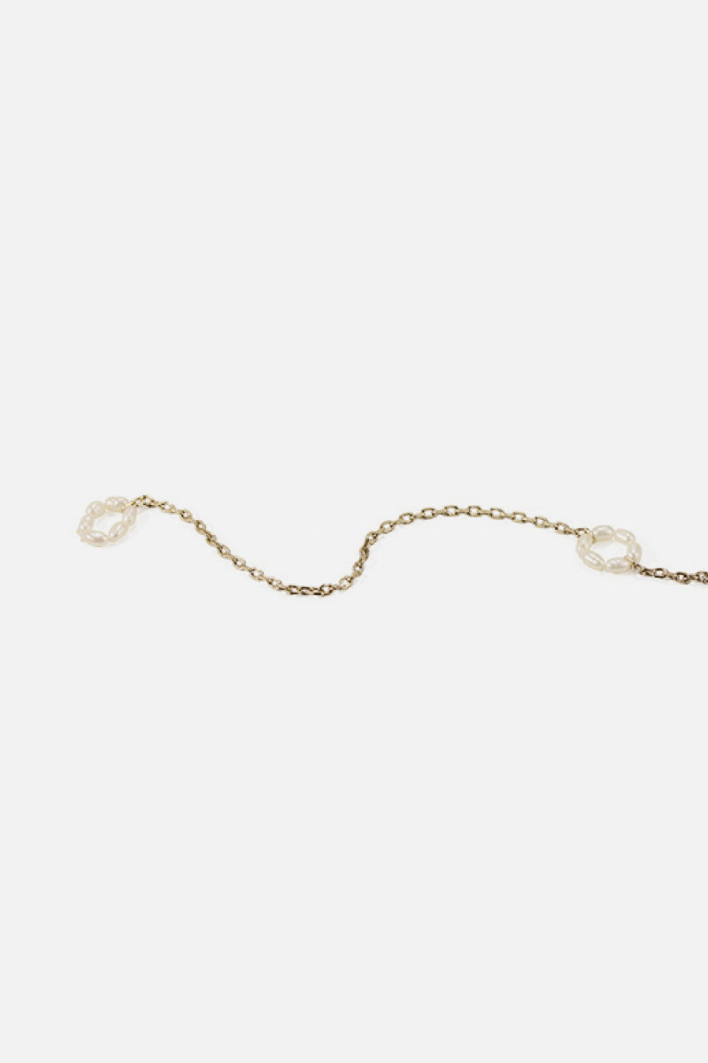 Eternity Silver Chain With Pearl Detailed Necklace - Marie Lashaays 