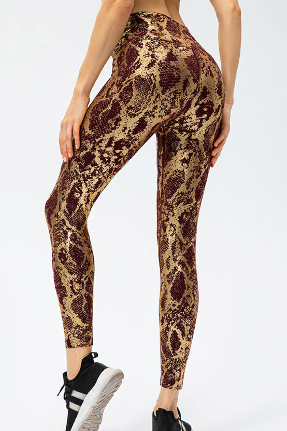 Snakeskin Elastic Waistband Yoga Leggings - Marie Lashaays 