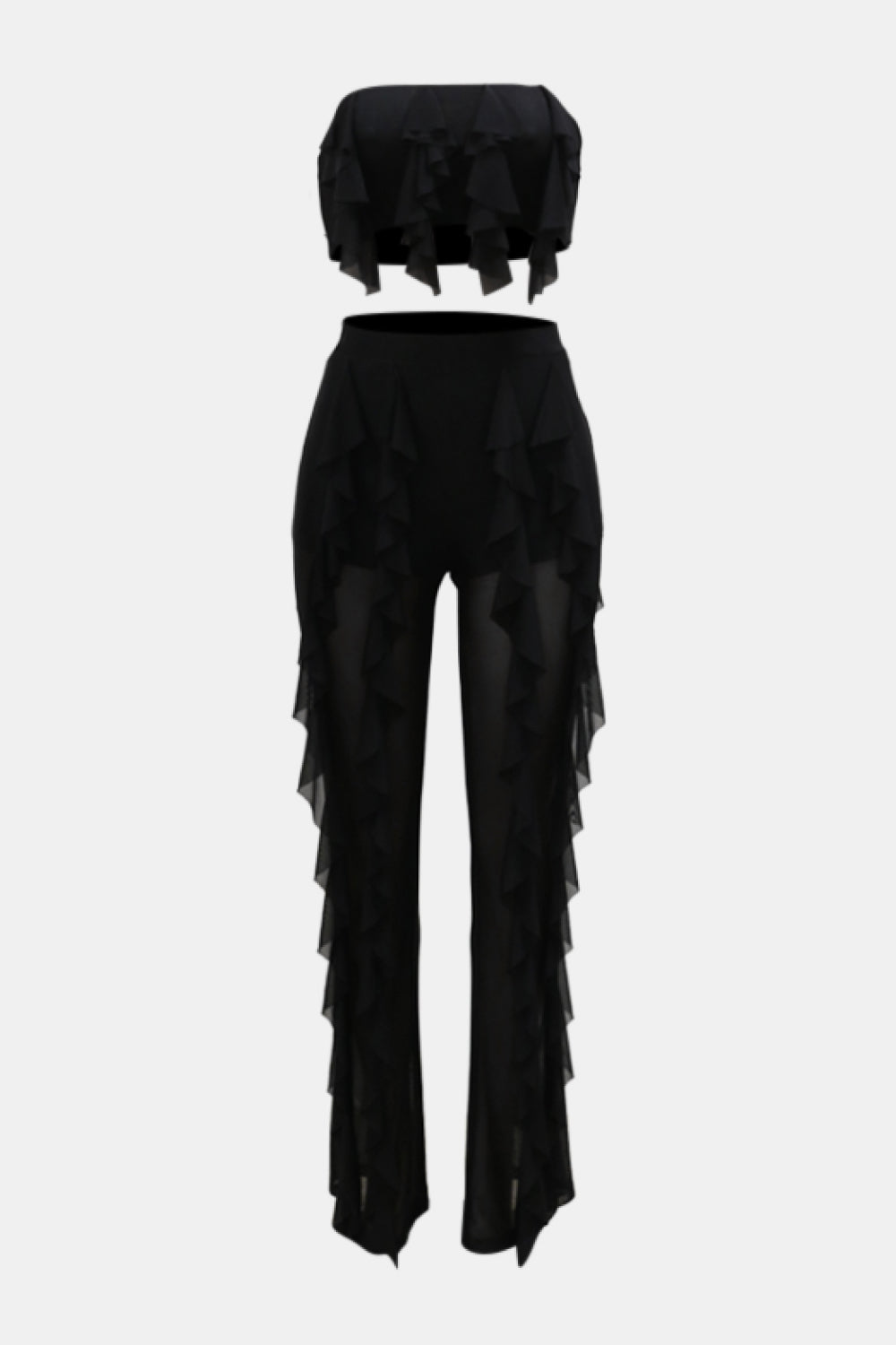 Ruffled Tube Top and Pants Set - Marie Lashaays 