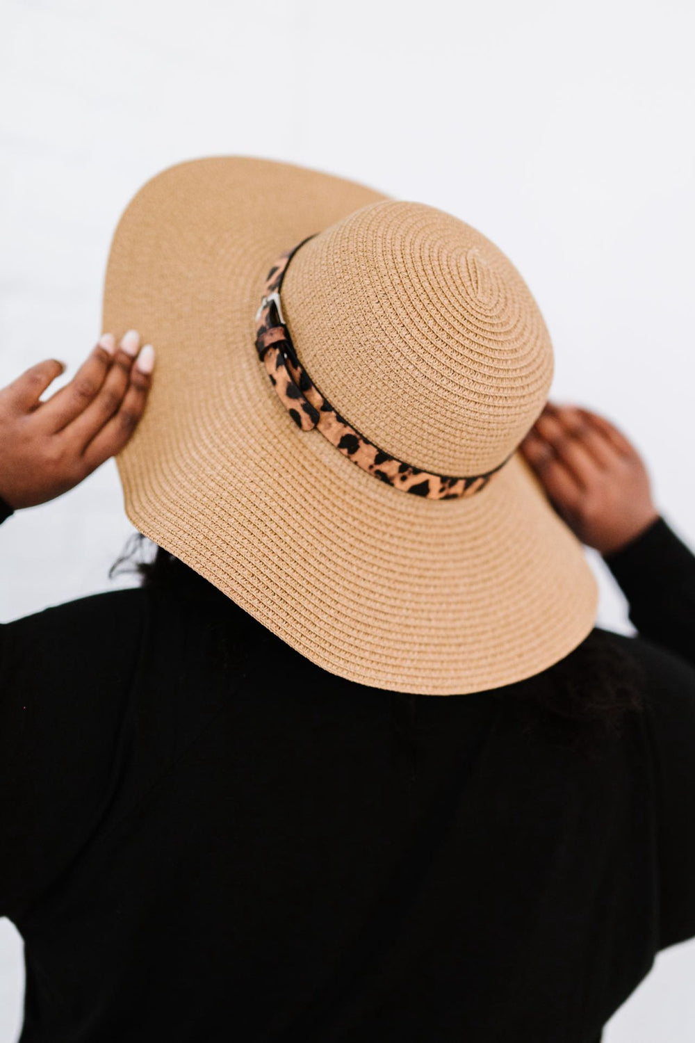 Justin Taylor Wild Sunshine Leopard Strap Floppy Hat - Marie Lashaays 