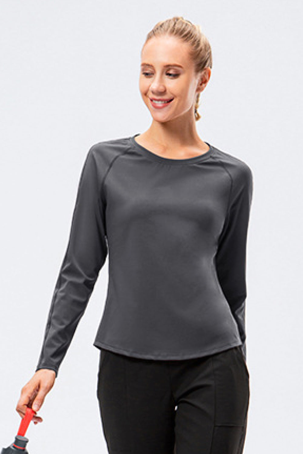 Raglan Sleeve Round Neck Athletic Top - Marie Lashaays 