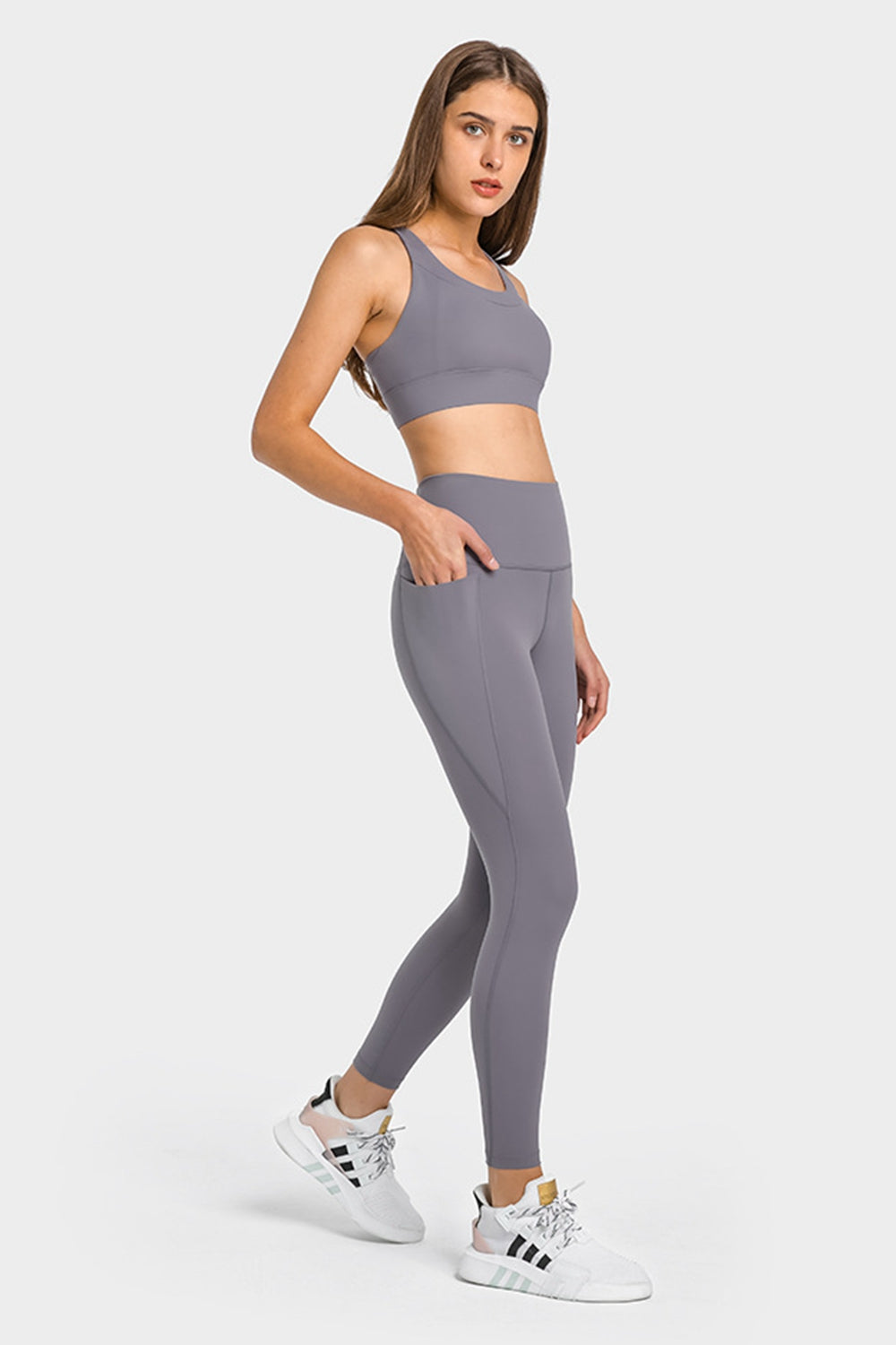 High Waist Ankle-Length Yoga Leggings with Pockets - Marie Lashaays 