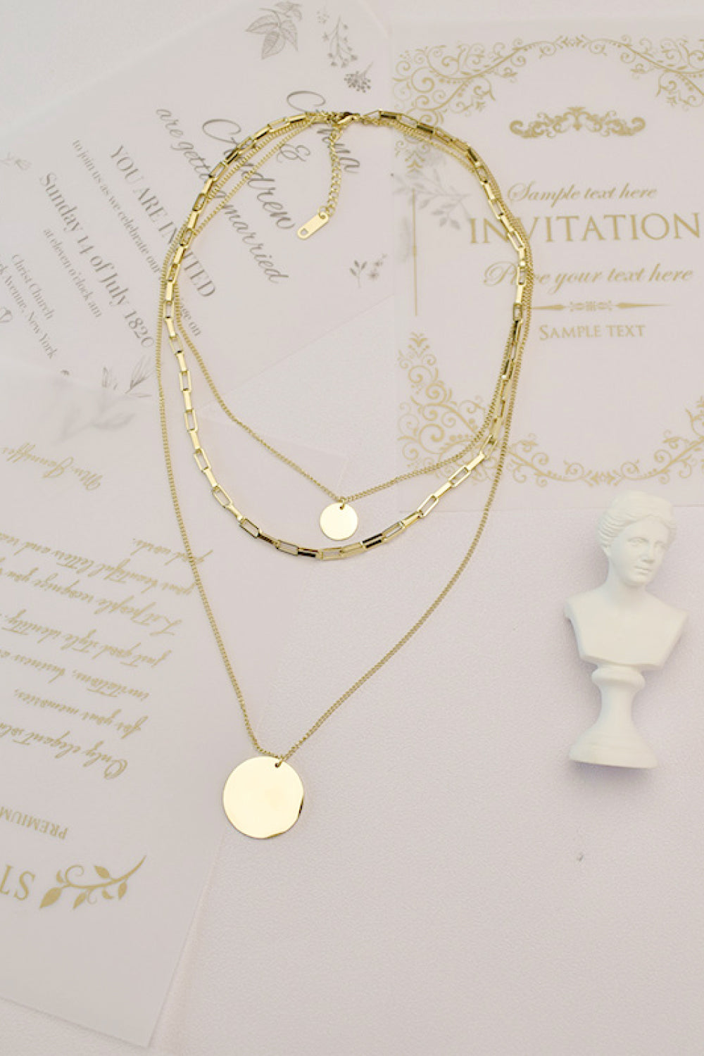 You Are Gold Triple-Layered Necklace - Marie Lashaays 