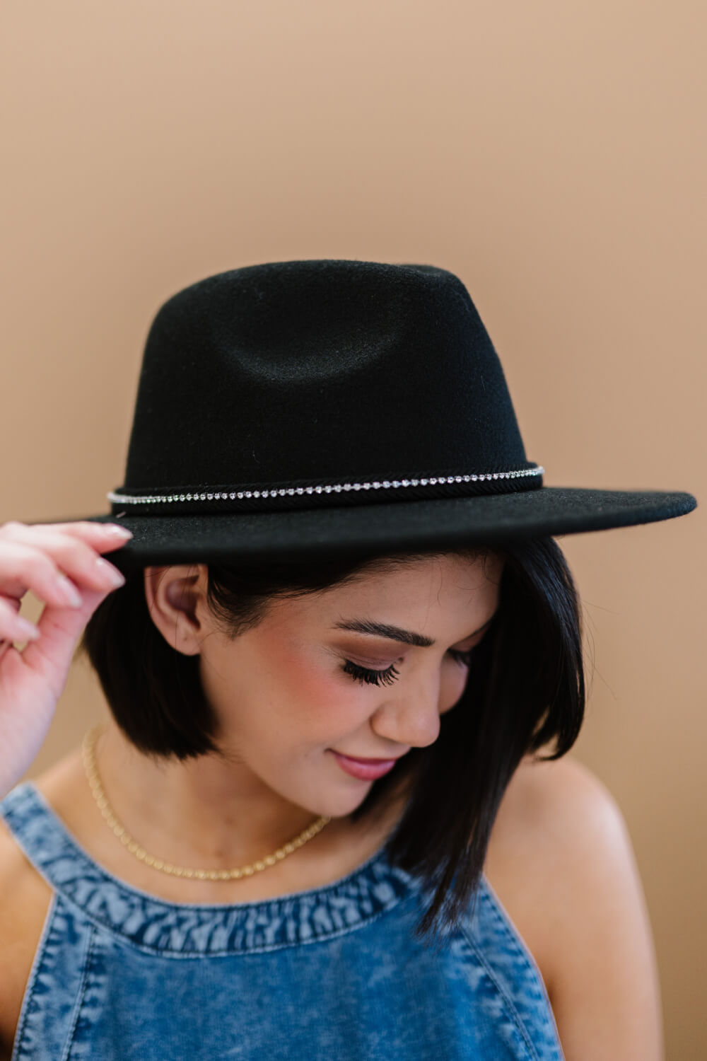 Fame Make an Entrance Rhinestone Strap Fedora - Marie Lashaays 