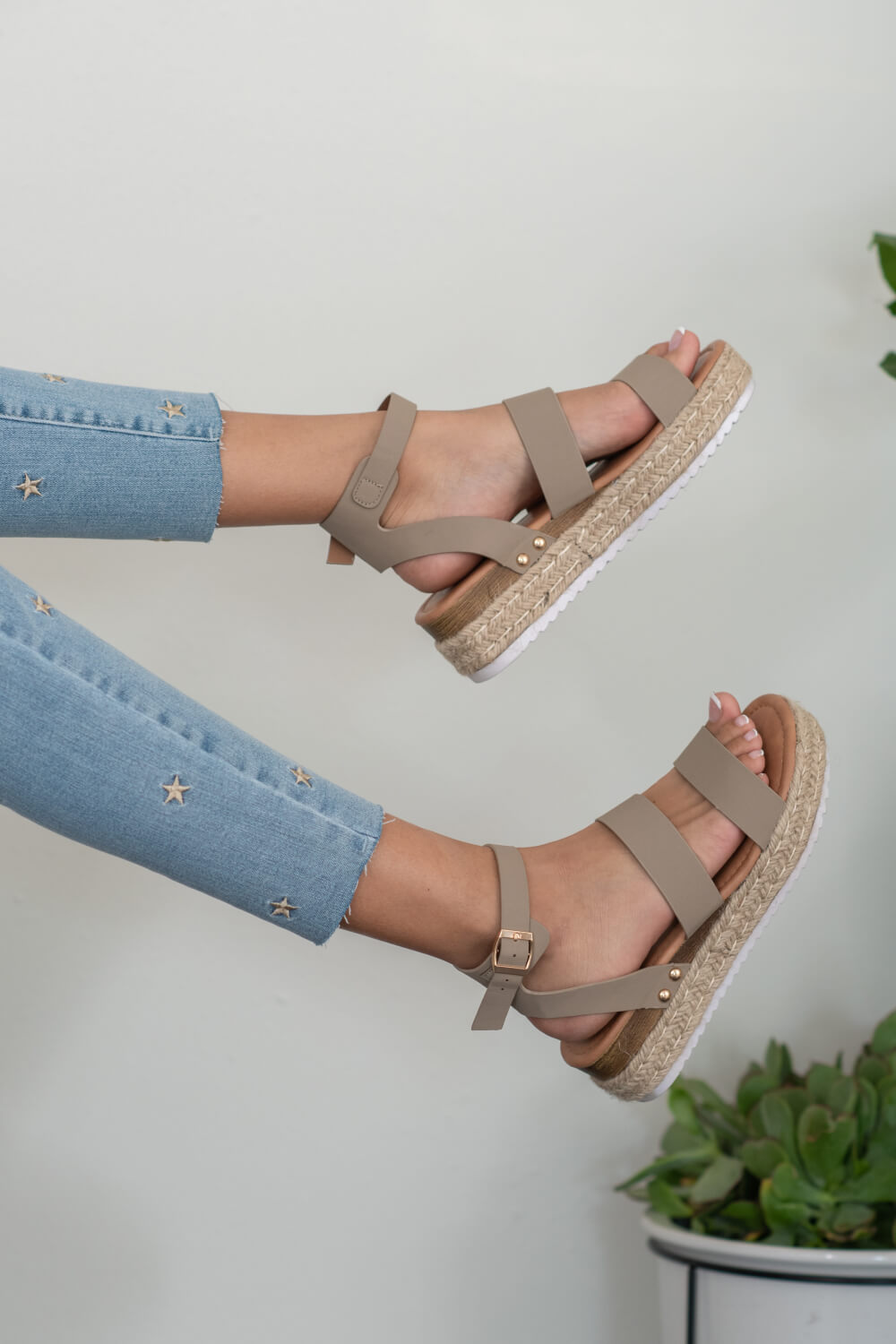 WeeBoo On the Doorstep Espadrille Platform Sandals in Taupe