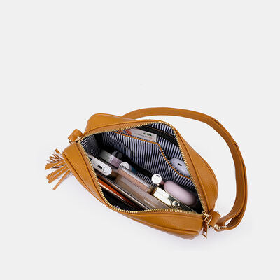 Tassel PU Leather Crossbody Bag