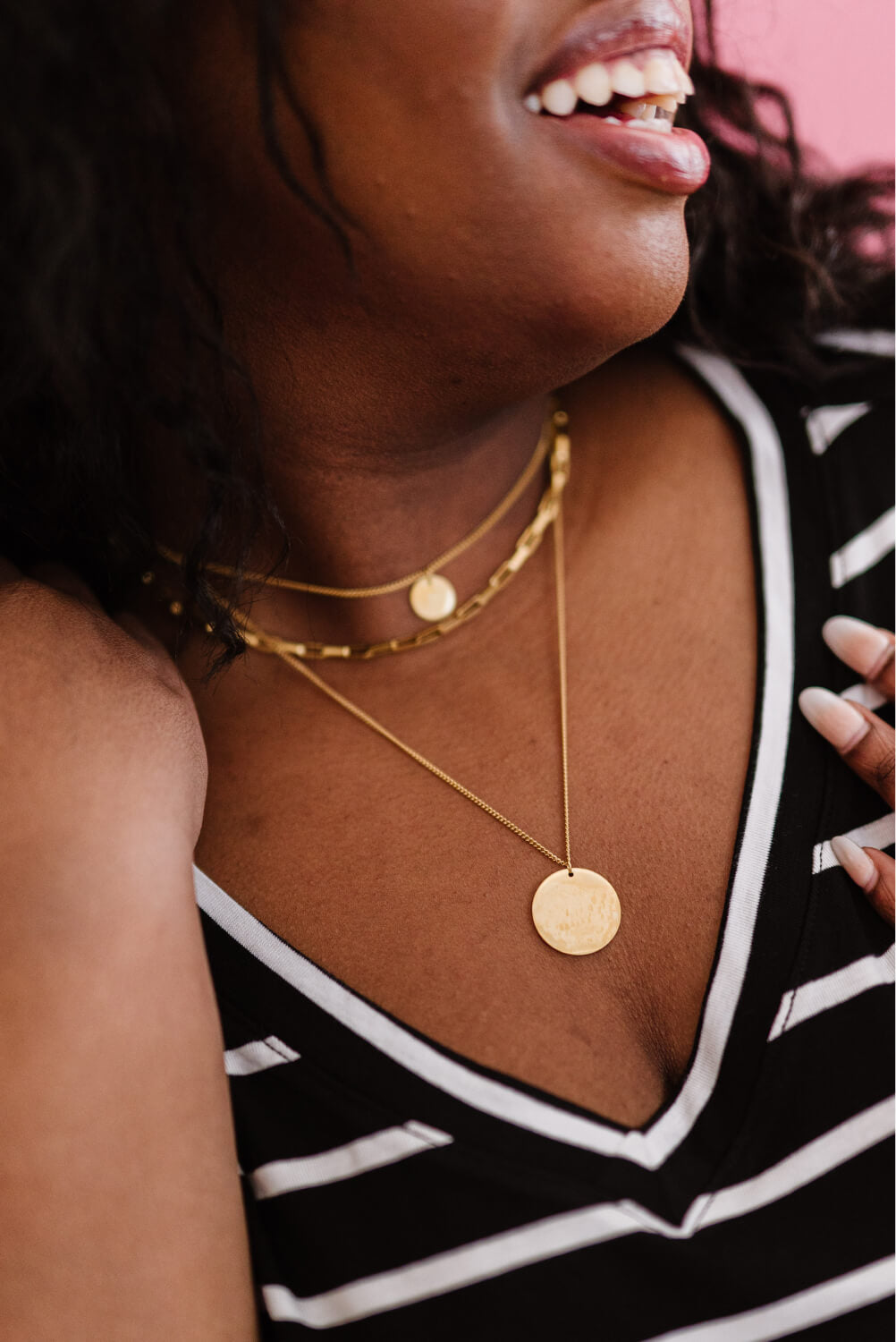 You Are Gold Triple-Layered Necklace - Marie Lashaays 