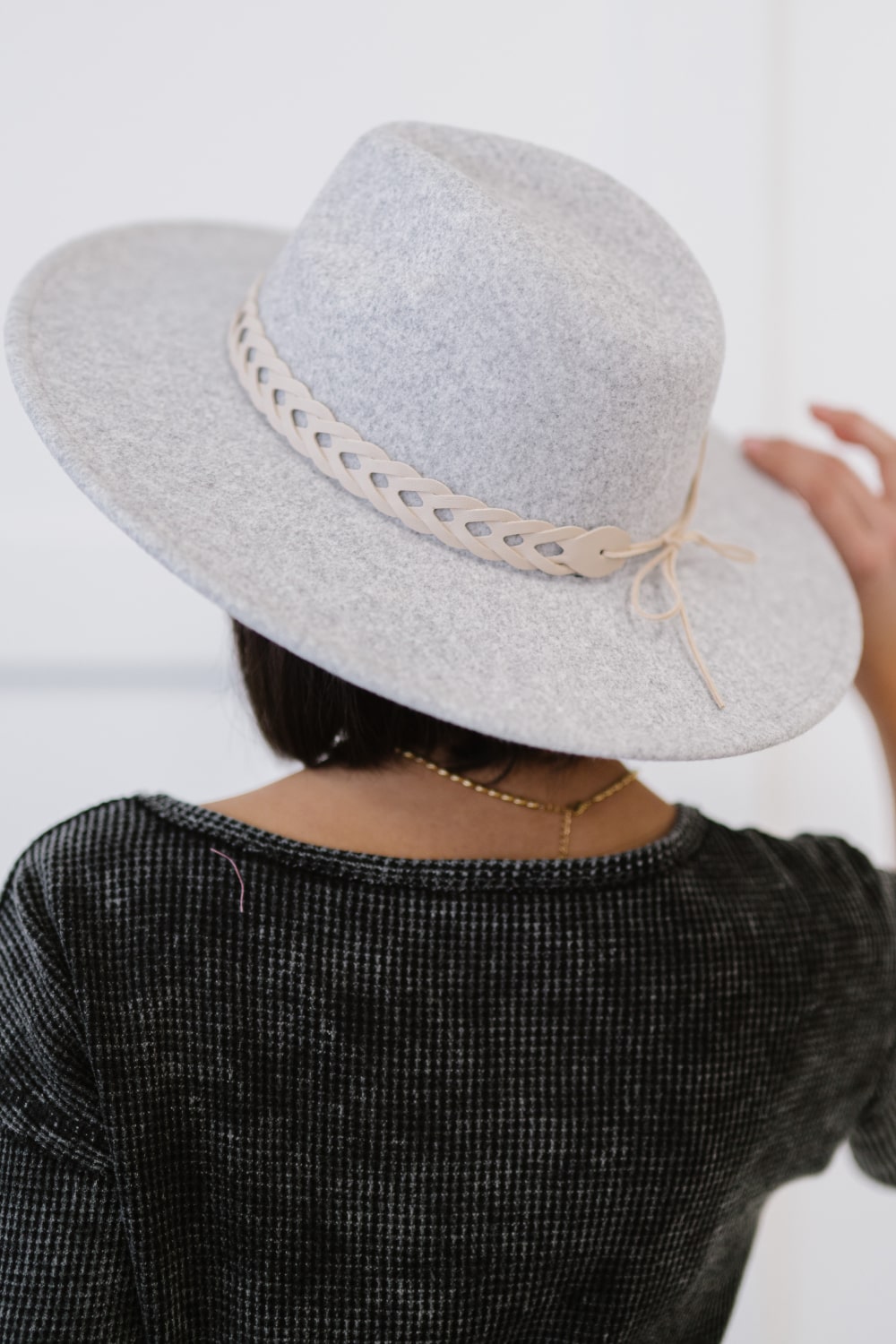 Fame Trendsetter Braided Strap Felt Fedora - Marie Lashaays 