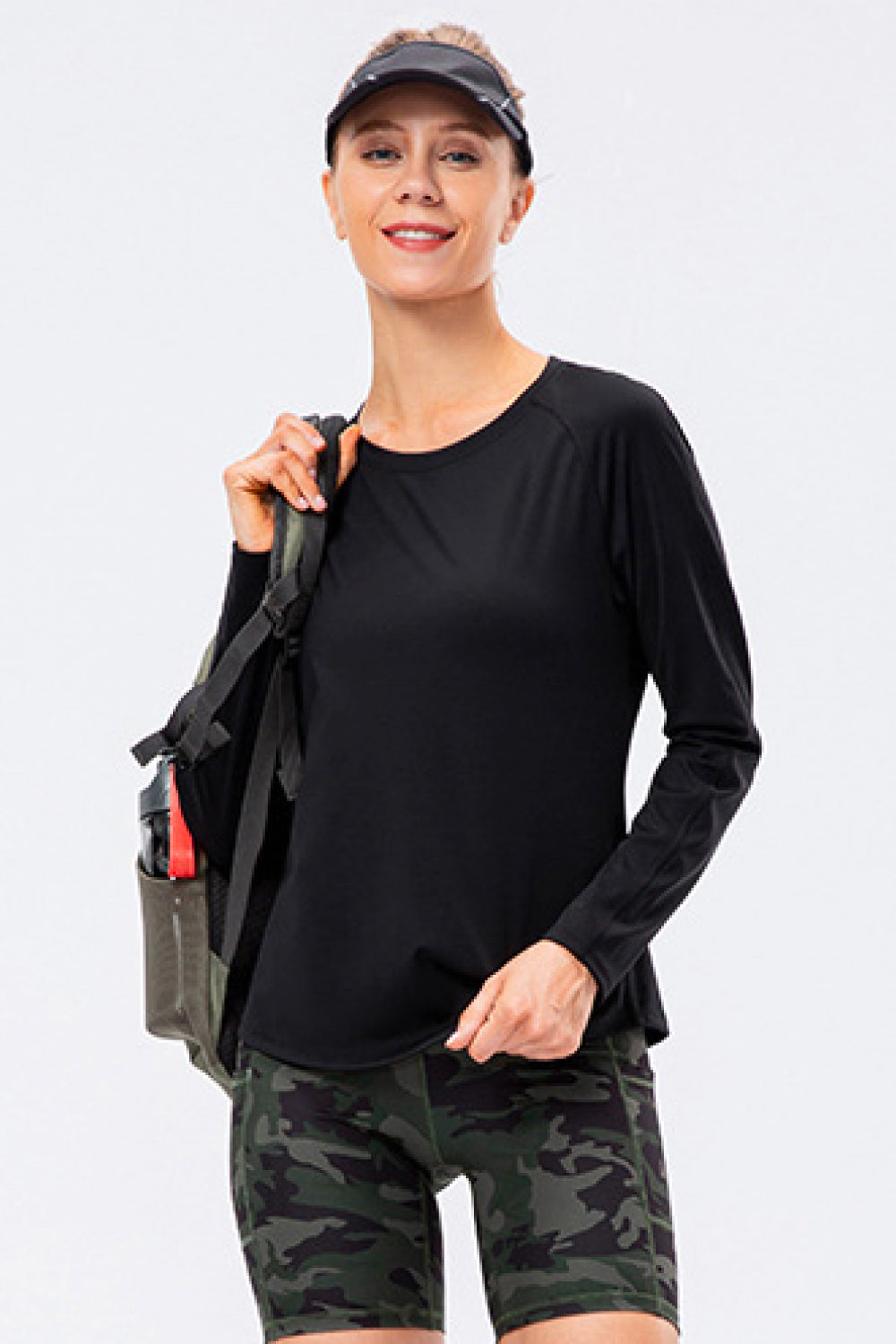 Raglan Sleeve Round Neck Athletic Top - Marie Lashaays 