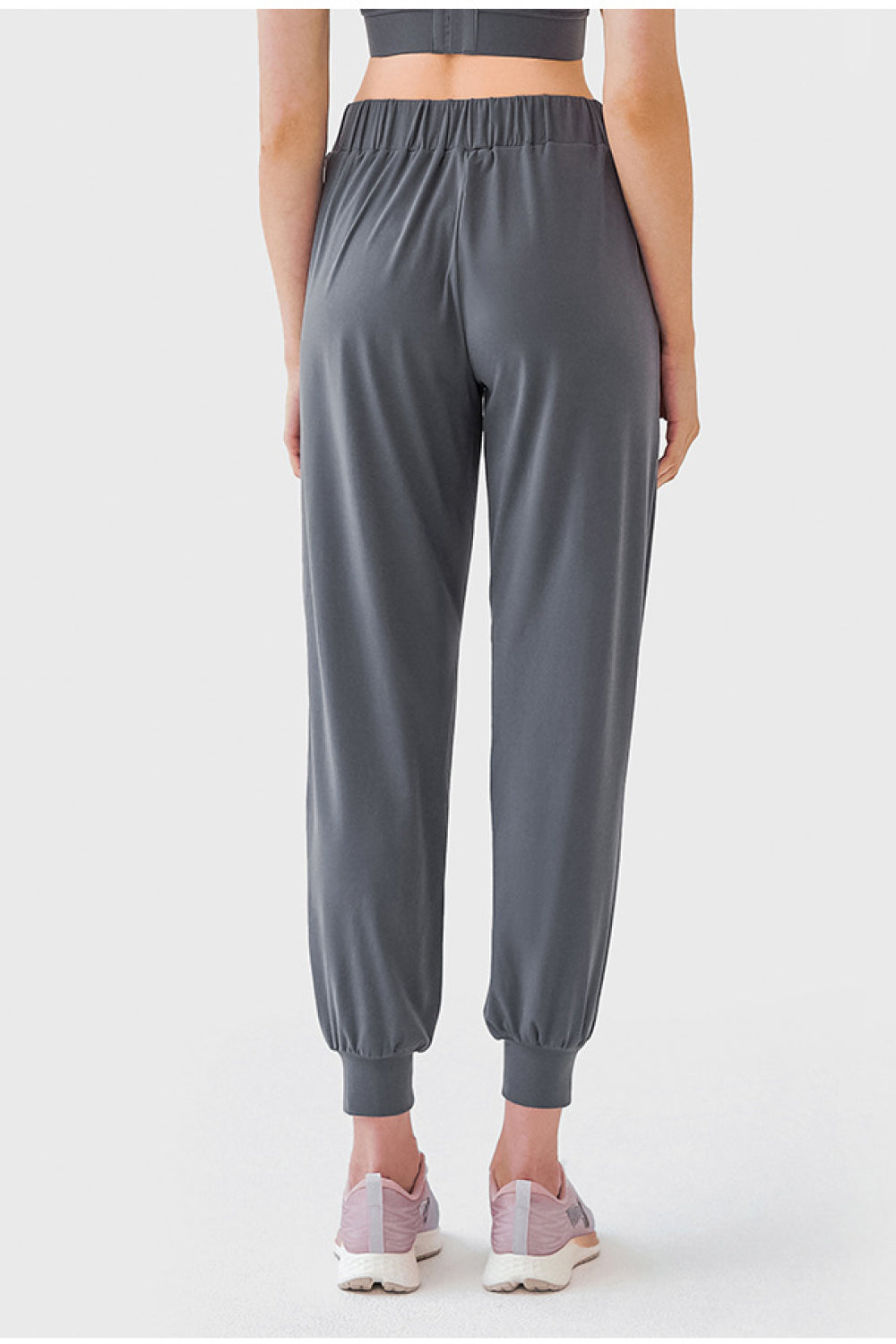 Drawstring Cropped Joggers with Side Pockets - Marie Lashaays 