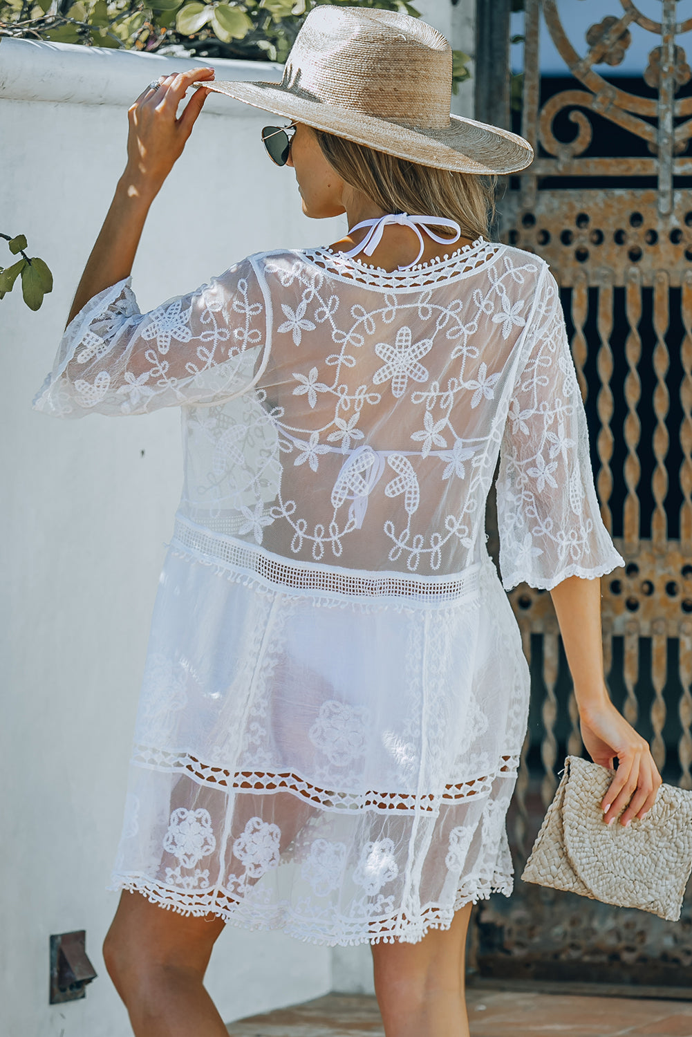 Half-Length Sleeve Lace Cover Up - Marie Lashaays 