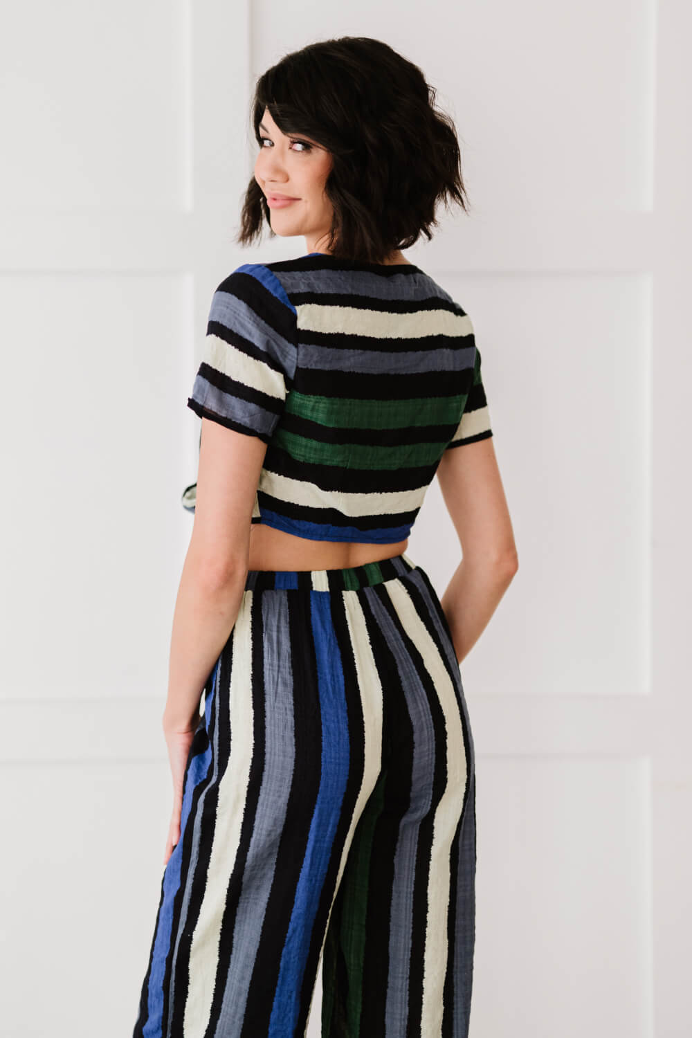 Dress Day So Divine Striped Crop Top and Pants Set - Marie Lashaays 