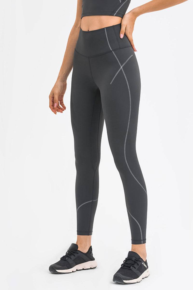 Striped Print Sports Leggings - Marie Lashaays 