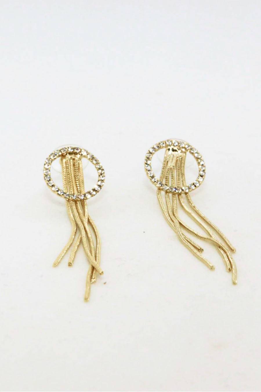 Geometric Draped Tassel Stud Earrings - Marie Lashaays 