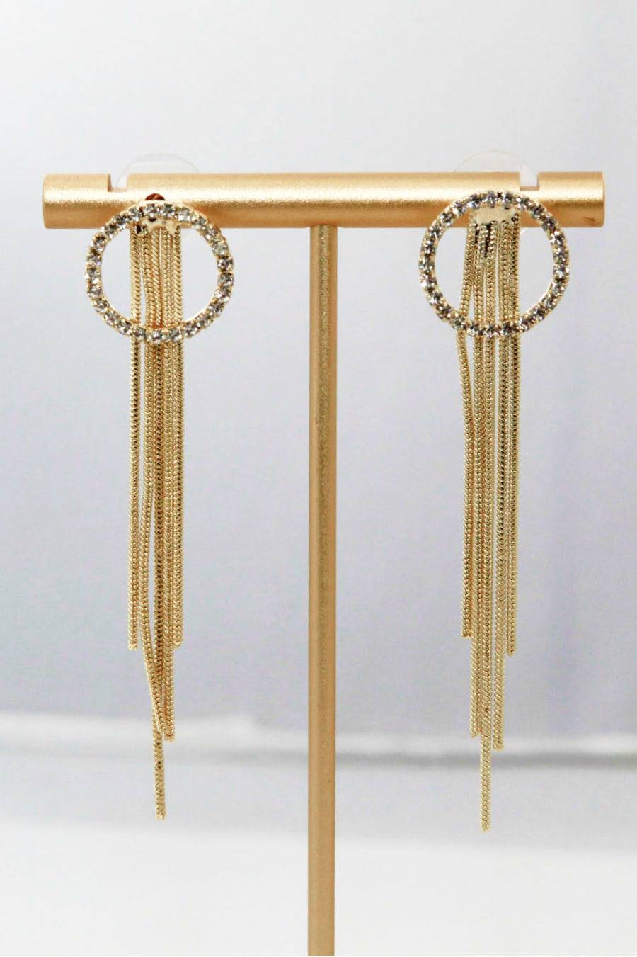 Geometric Draped Tassel Stud Earrings - Marie Lashaays 