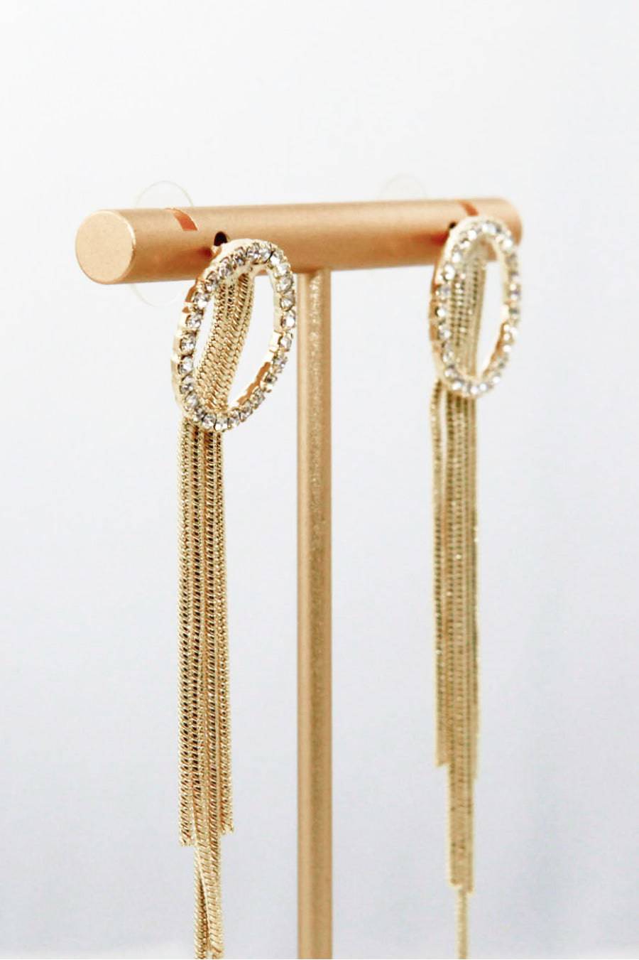 Geometric Draped Tassel Stud Earrings - Marie Lashaays 