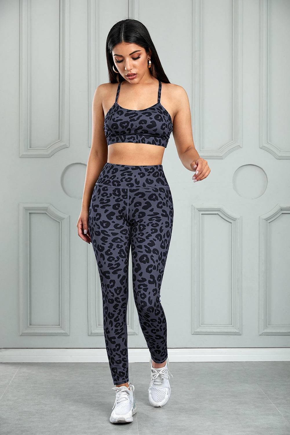 Leopard Sports Bra and Leggings Set - Marie Lashaays 