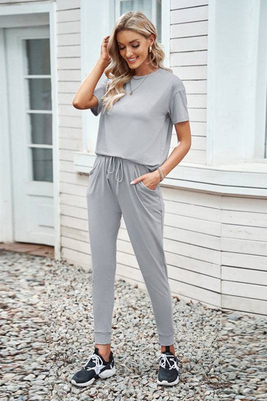 T-Shirt and Joggers Lounge Set - Marie Lashaays 