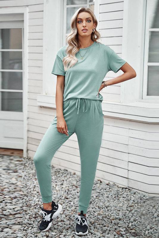 T-Shirt and Joggers Lounge Set - Marie Lashaays 