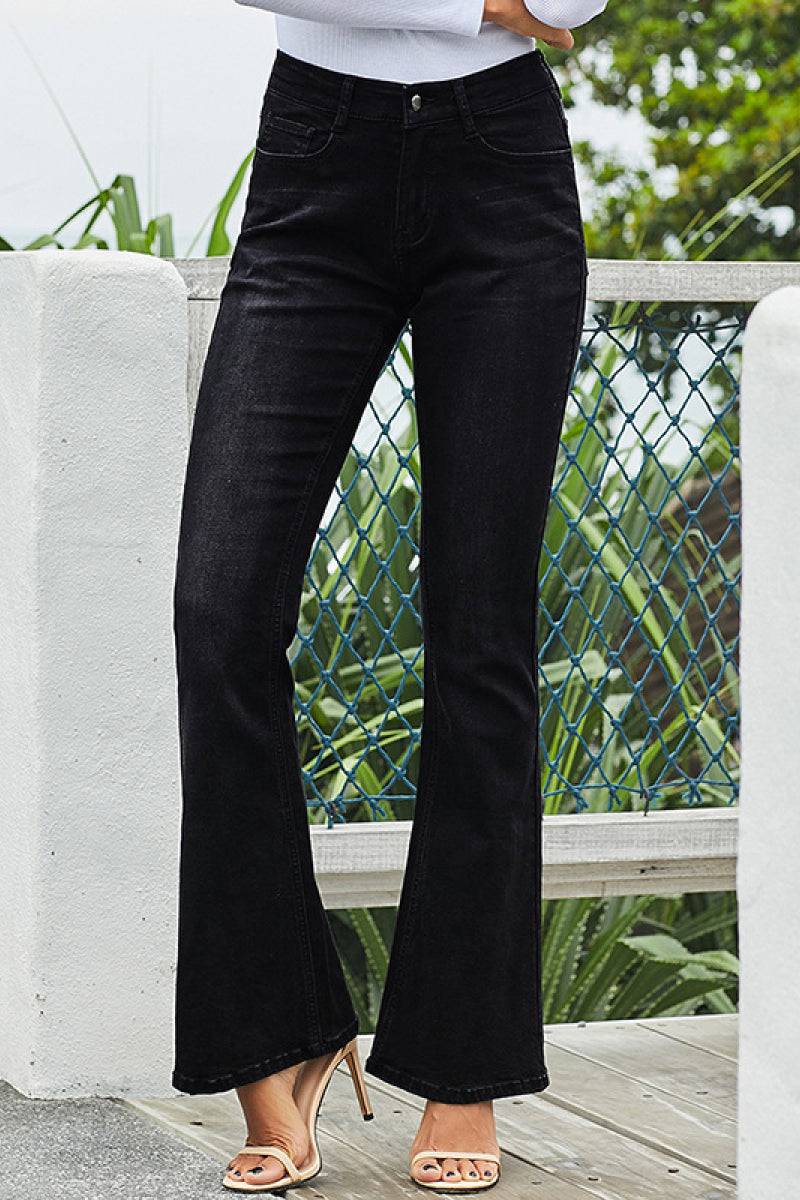 High Rise Flare Skinny Jeans - Marie Lashaays 