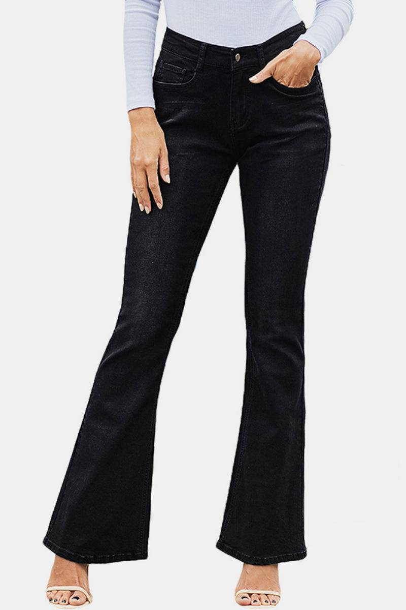 High Rise Flare Skinny Jeans - Marie Lashaays 