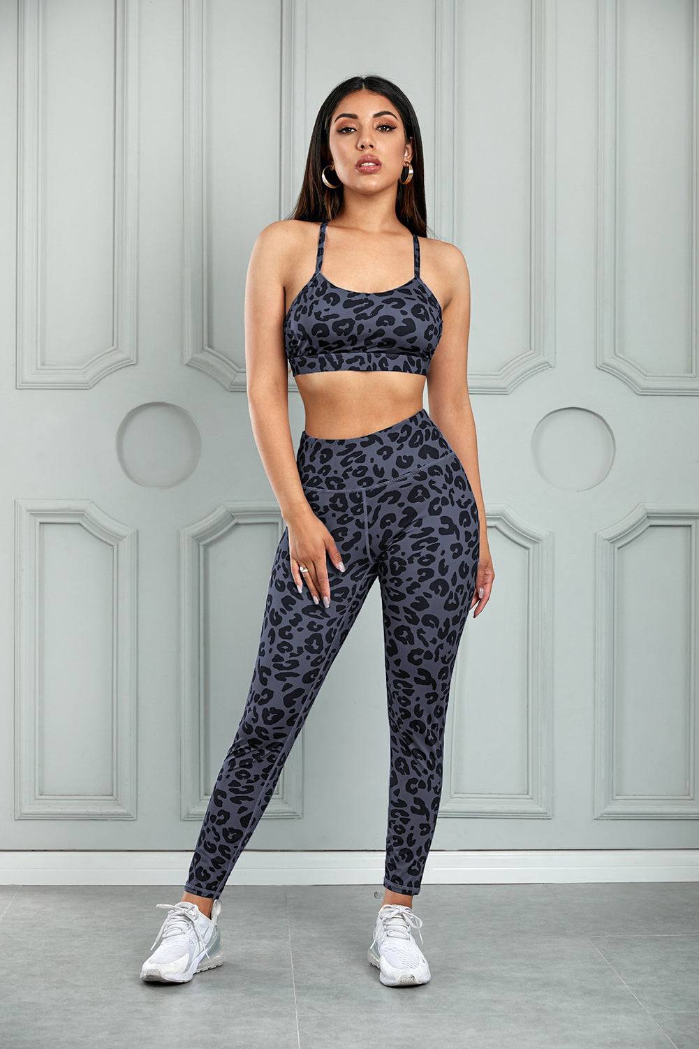 Leopard Sports Bra and Leggings Set - Marie Lashaays 